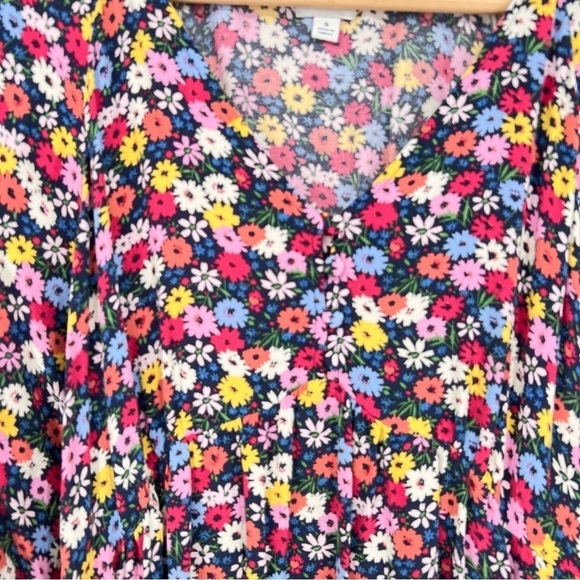 Gap Maternity Floral Henley Puff Sleeve Midi Dress - Picture 4 of 12